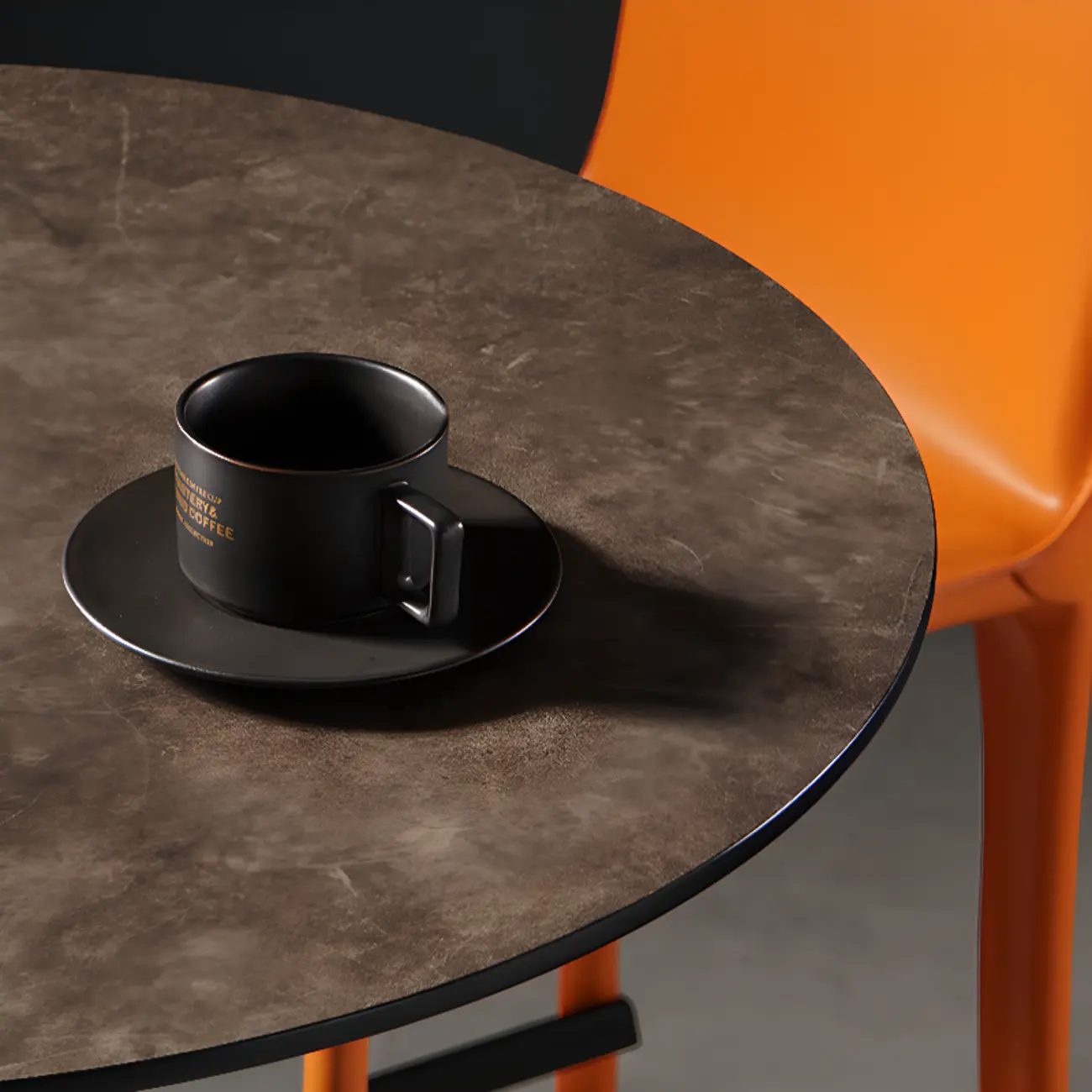 Modern Grey Wooden Round Tulip Base Bar Tables