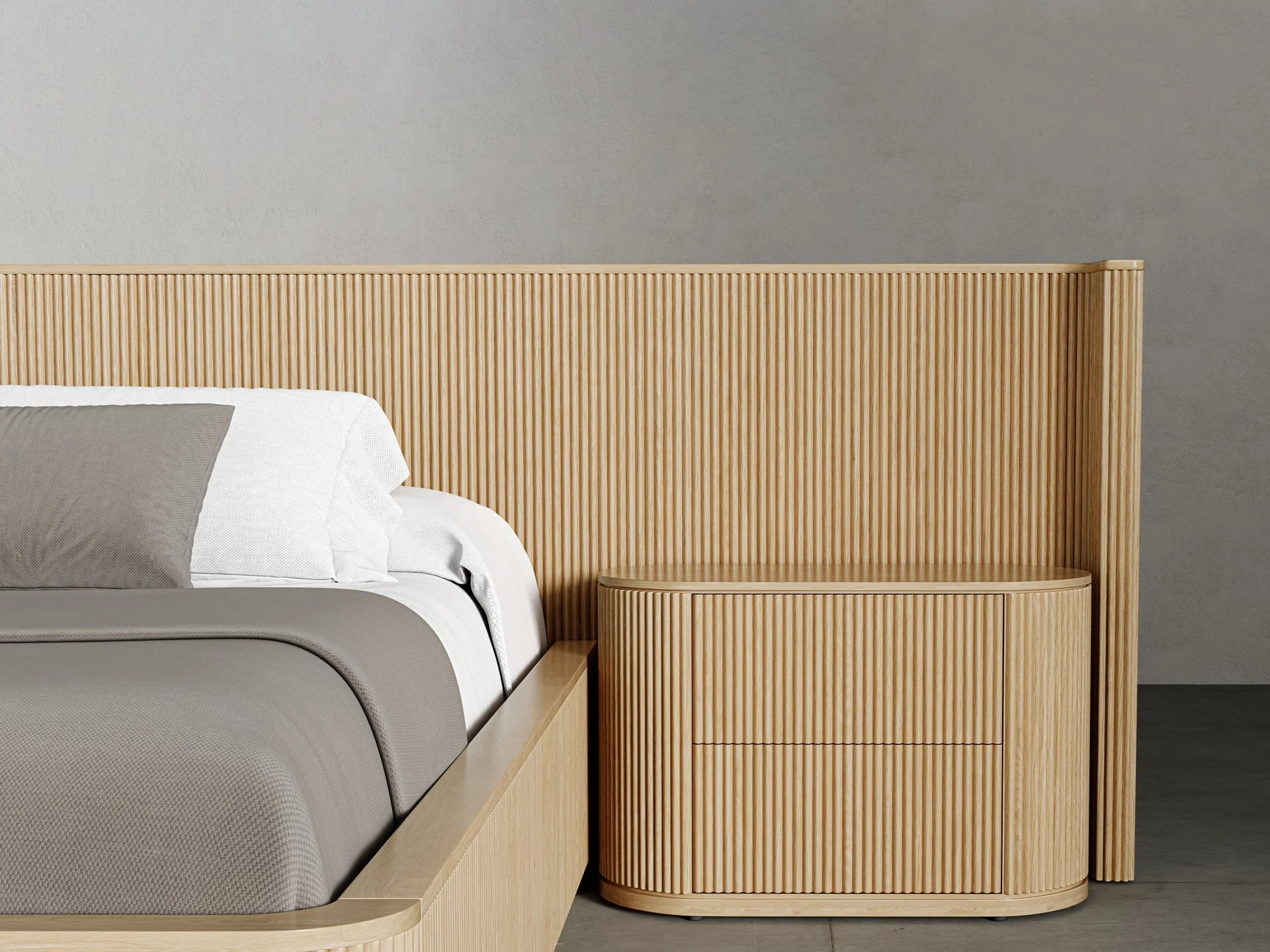 Surabaya Extended Bed with Nightstands