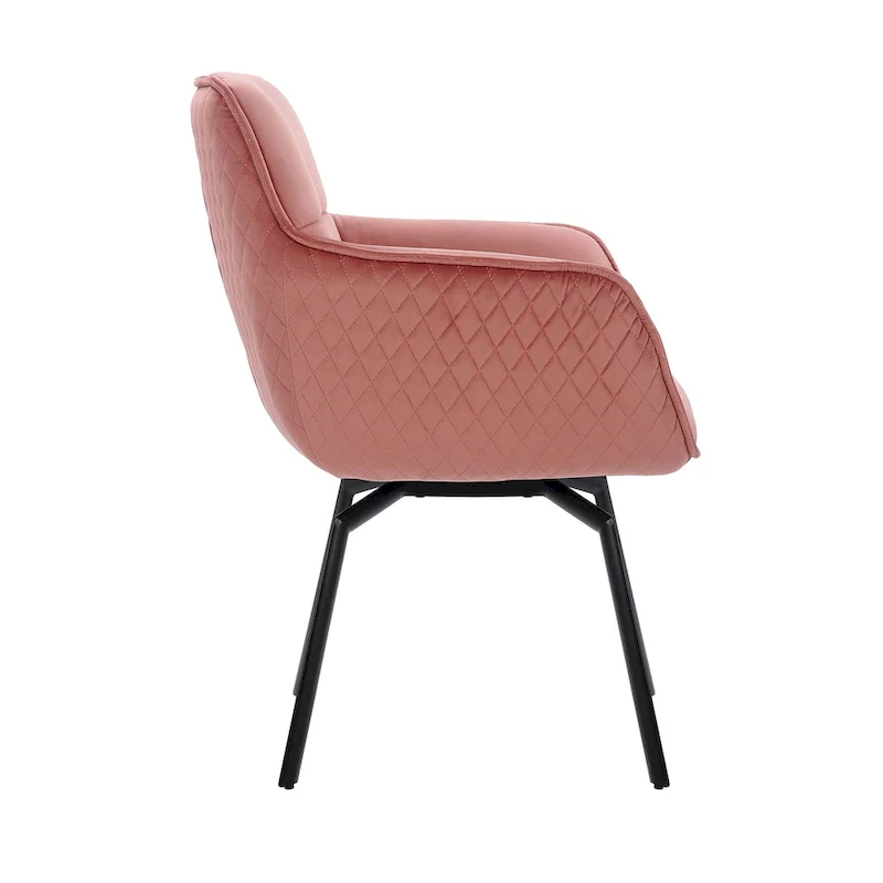 Swivel Velvet Accent Chair with Metal Legs