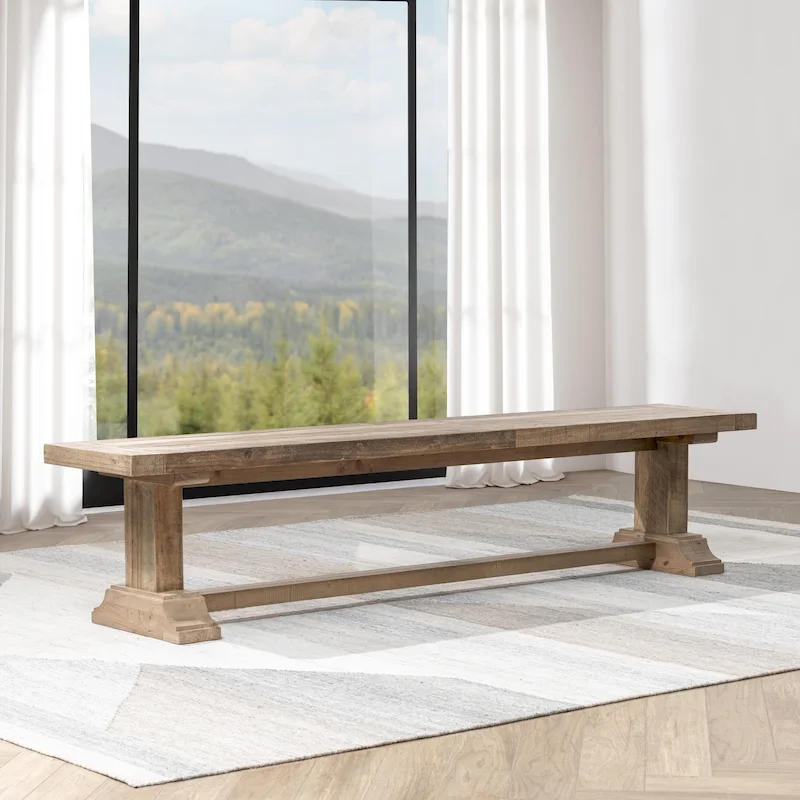Dita Reclaimed Pine Wood Bench by Kosas Home