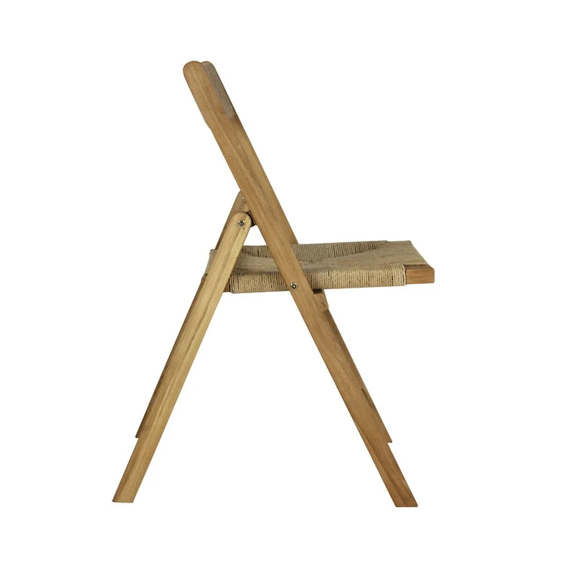 Mallorca Coastal Modern Wood Woven Seagrass Folding Chair, Natural (Set of 2) by JONATHAN Y