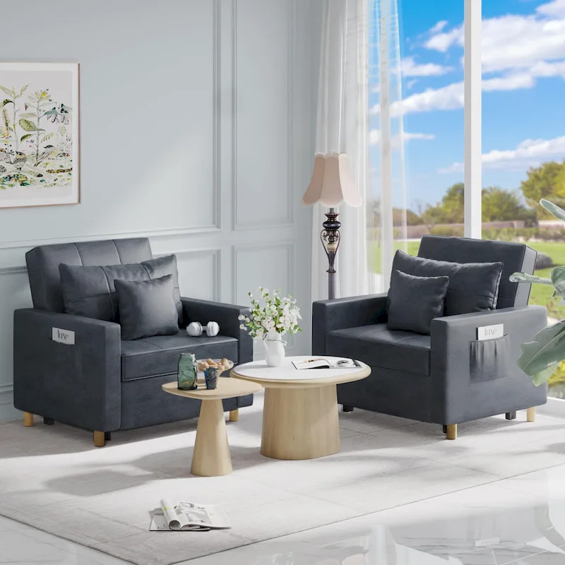 AECOJOY Adjustable Sleeper Chair Bed 3-in-1 Convertible Futon Sofa