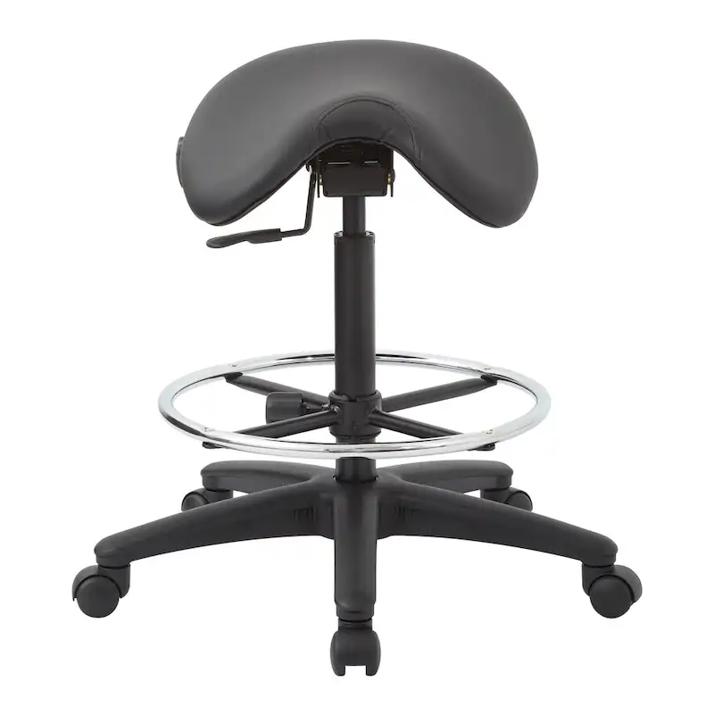 Backless Stool with Height-adjustable Saddle Seat