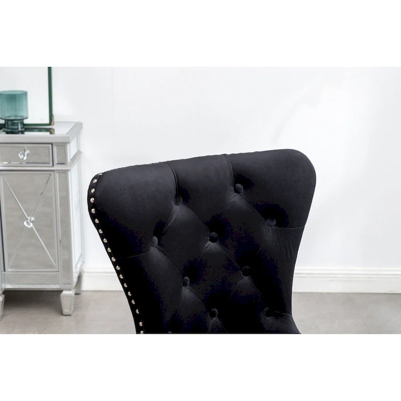 Roundhill Furniture Montura Tufted Velvet Chair (Set of 2)