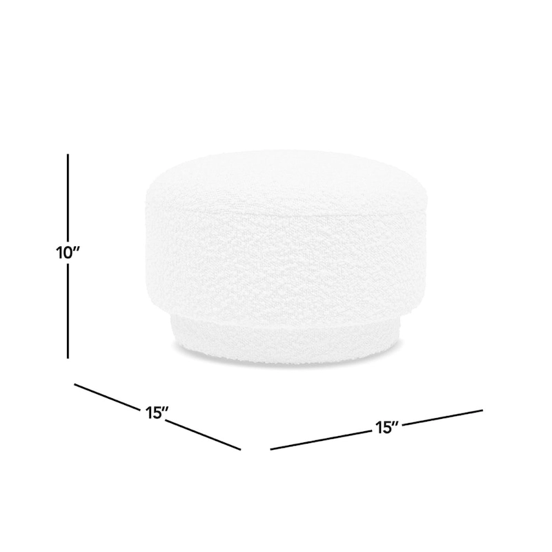 Fuji 15 Faux Sherpa Mushroom Footstool Ottoman