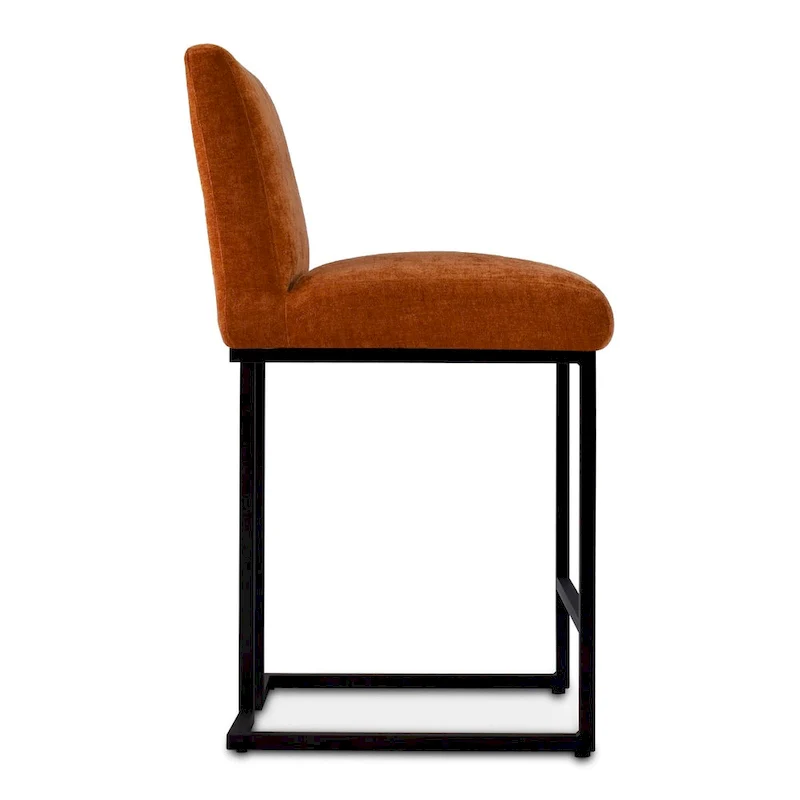 Fabric Counter Stool with Arms - Metal Legs (Set of 2)