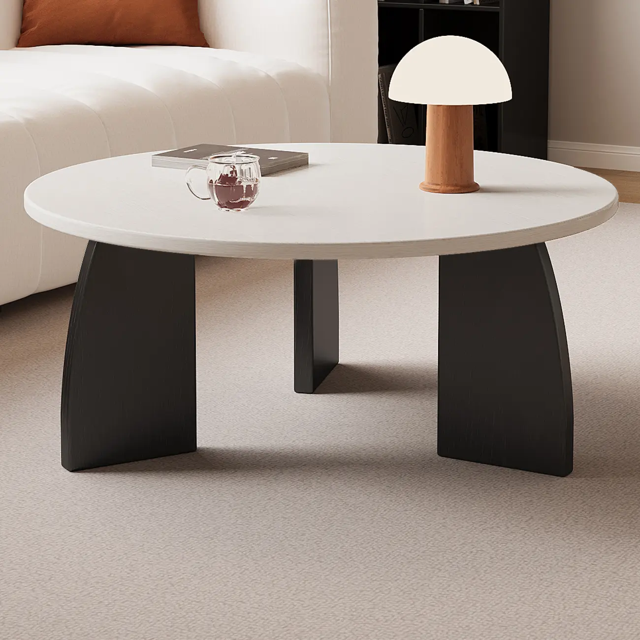 Modern Wooden Round Coffee Table