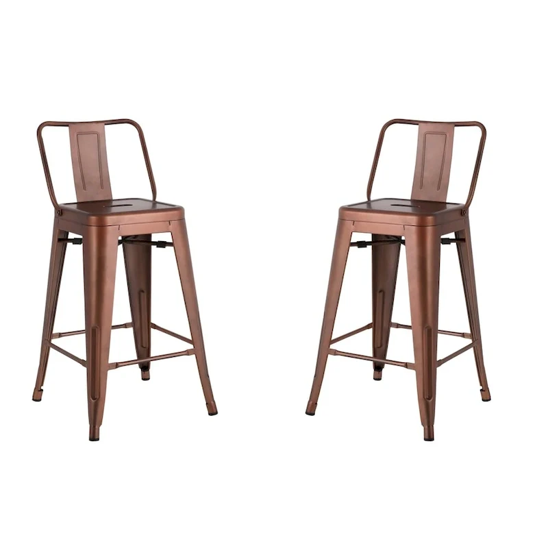 AC Pacific 30 Inch Metal Barstool Set of 2