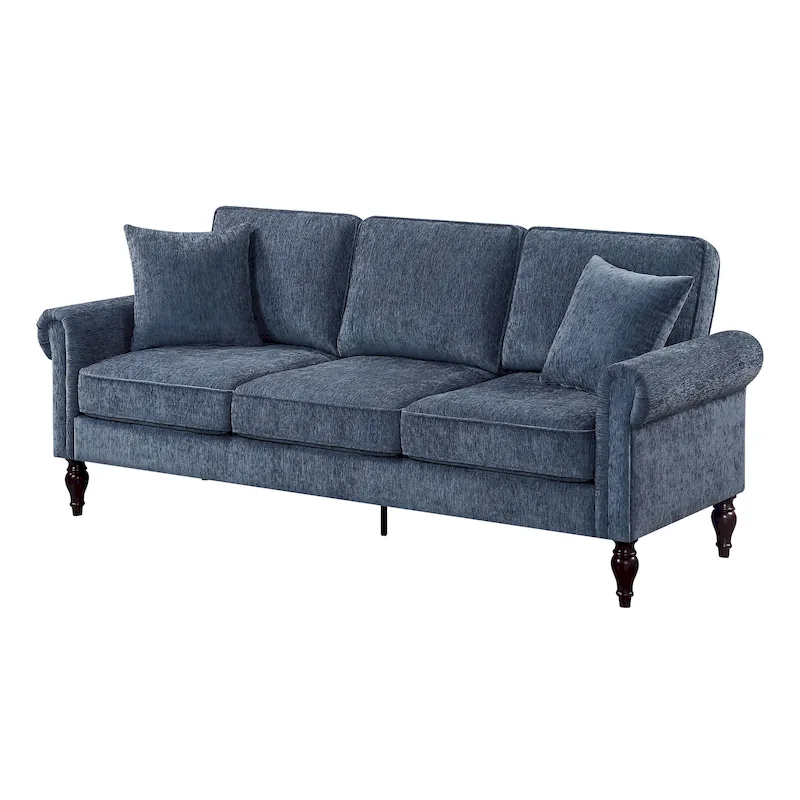 Igny Traditional Chenille Upholstered Rolled Arms Sofa by Furniture of America