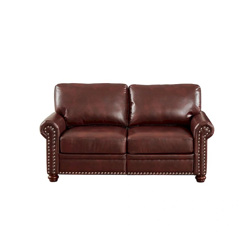 Living Room Faux Leather Sofa Loveseat