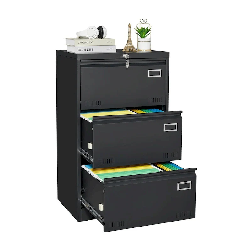 3 Drawer Metal Lateral File Cabinet with Lock,Office Vertical Files Cabinet ,Locking Metal File Cabinet,Assembly Required