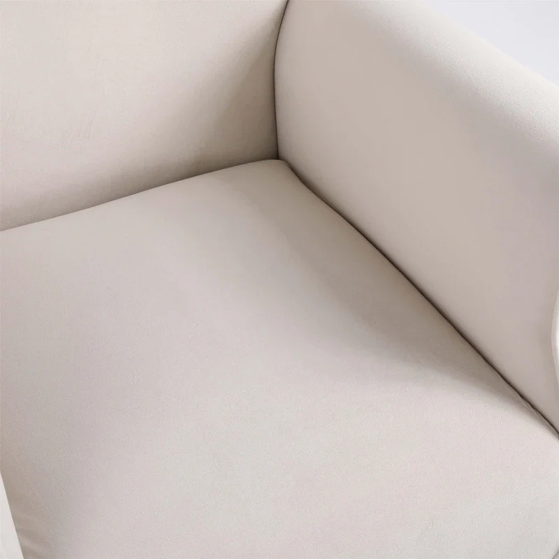 Velvet Tufted High Back Rocking Chair - Single Seat with Wood Legs