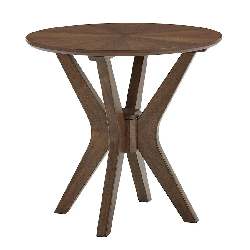 Walnut Finish Round End Table