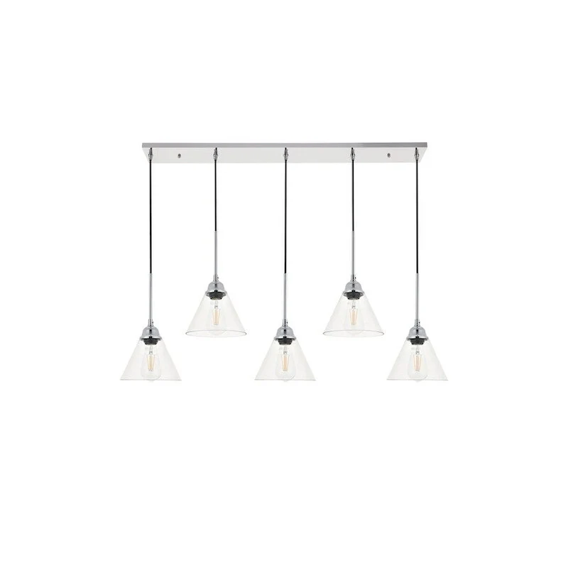 Histoire 5 light chrome Pendant