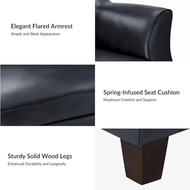 Sandra 81.5 Classic Genuine Leather Sofa With Solid Wood Legs By HULALA HOME