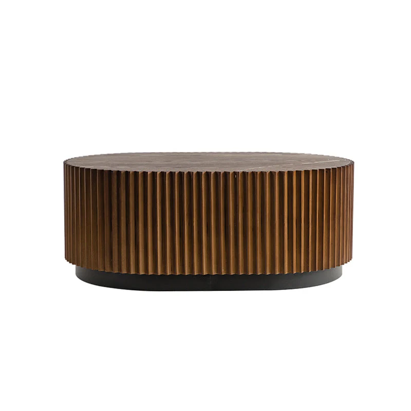 Walker Edison | Modern Fluted Round Nesting Coffee Table Set of 2
