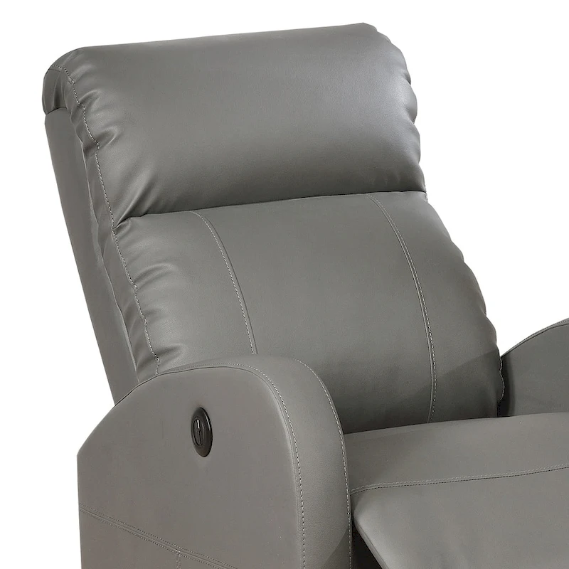 AC Pacific Modern Faux Leather Small Powered Reading Recliner