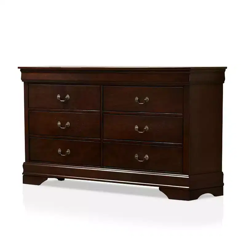 Sliver 6 Drawer Dresser Cherry - HOMES: Inside + Out: Transitional Style, Wood Veneer, Metal Hardware