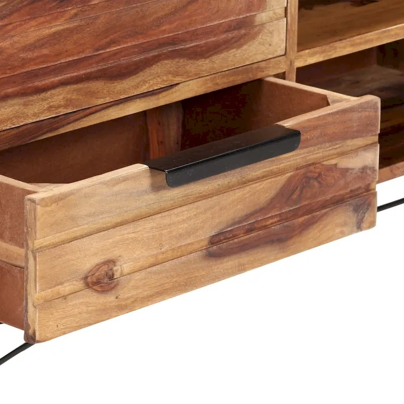 vidaXL TV Stand 55.1x11x18.5 Solid Wood Sheesham