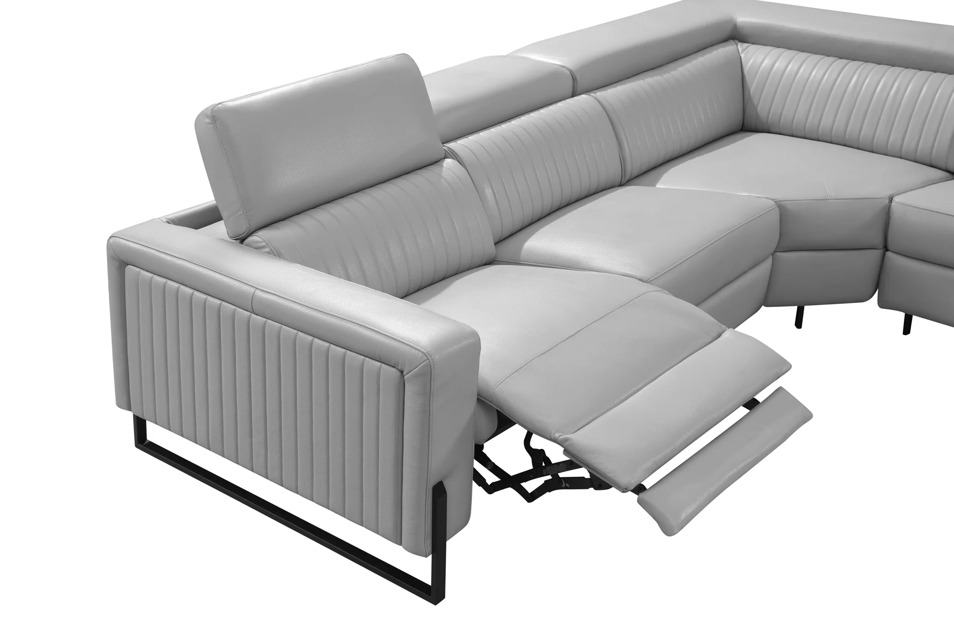 Cameron Leather Match Reclining Sectional