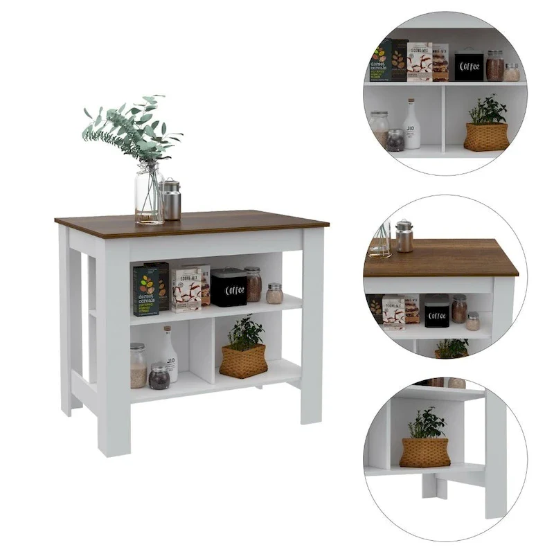2-Piece Kitchen Set with Kitchen Island and Utility Sink Cabinet