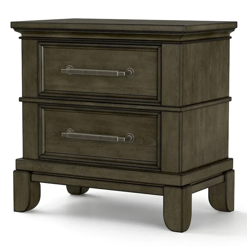 Evva Traditional Grey Wood 6-Piece Panel Bedroom Set