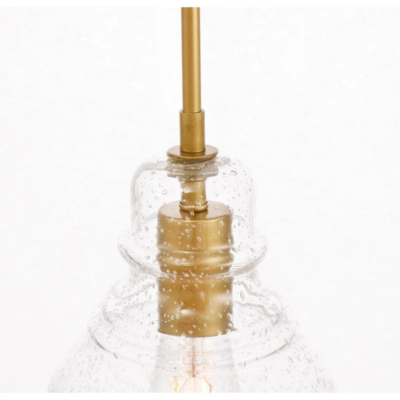 Adelee 6.25-Inch 1-Light Clear Seeded Glass Pendant