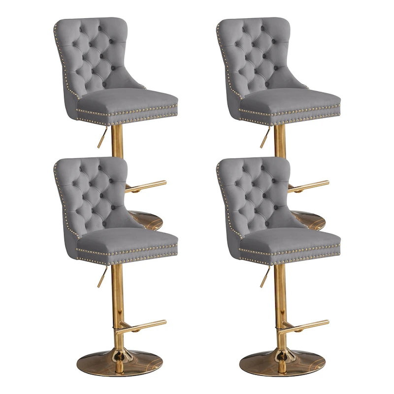 Modern Upholstered Adjusatble Thick Swivel Counter Barstools