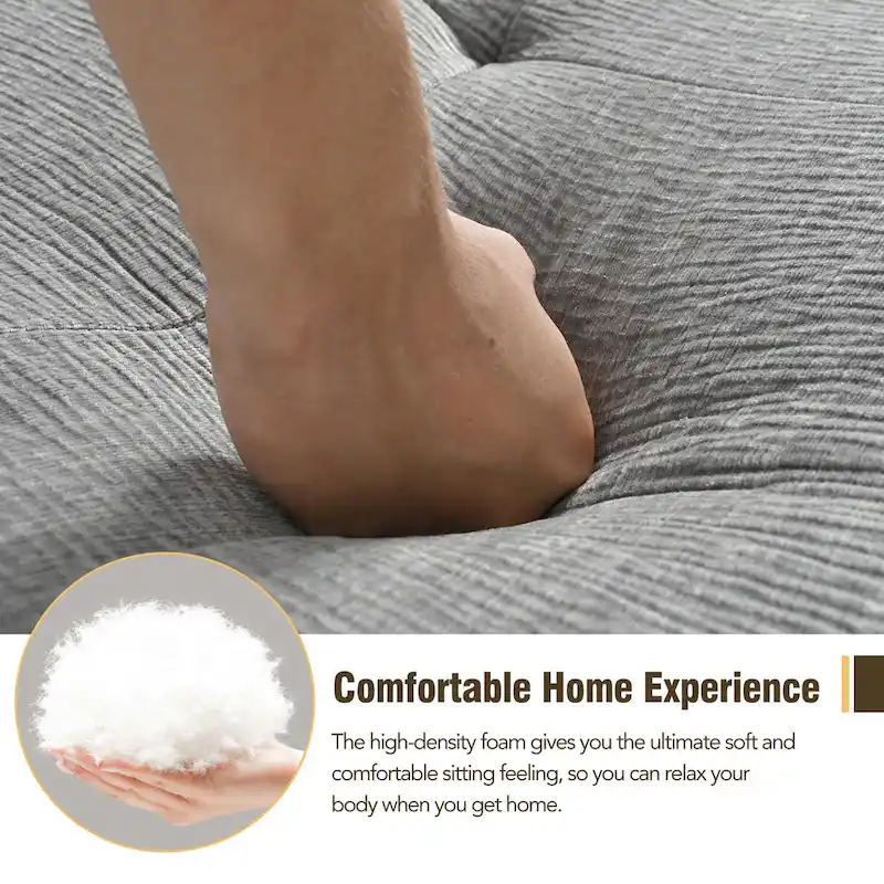 112.2 Chenille Modular L-Shaped Sofa Bed with Free Combination Design and No-Assembly Required