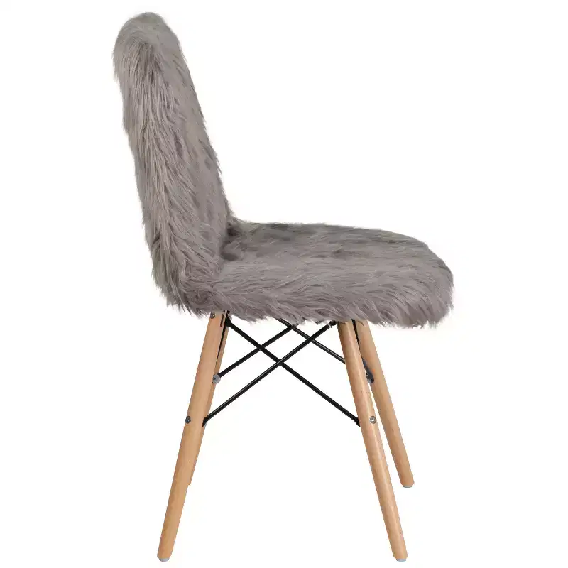 Emma and Oliver Shaggy Dog Fur Accent Chair