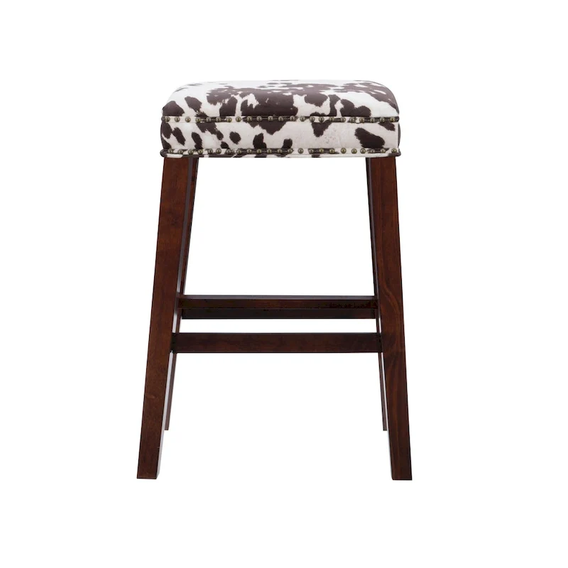 Ian Brown Cow Print Bar Stool
