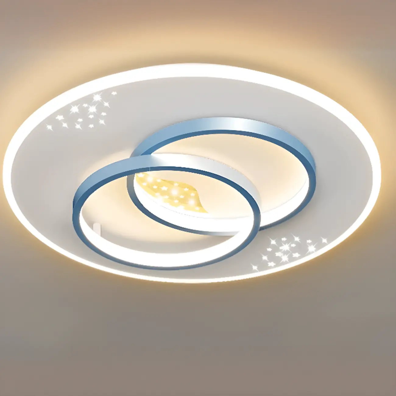 3-Light Flush Mount Ceiling Light with Dimmable & Remote