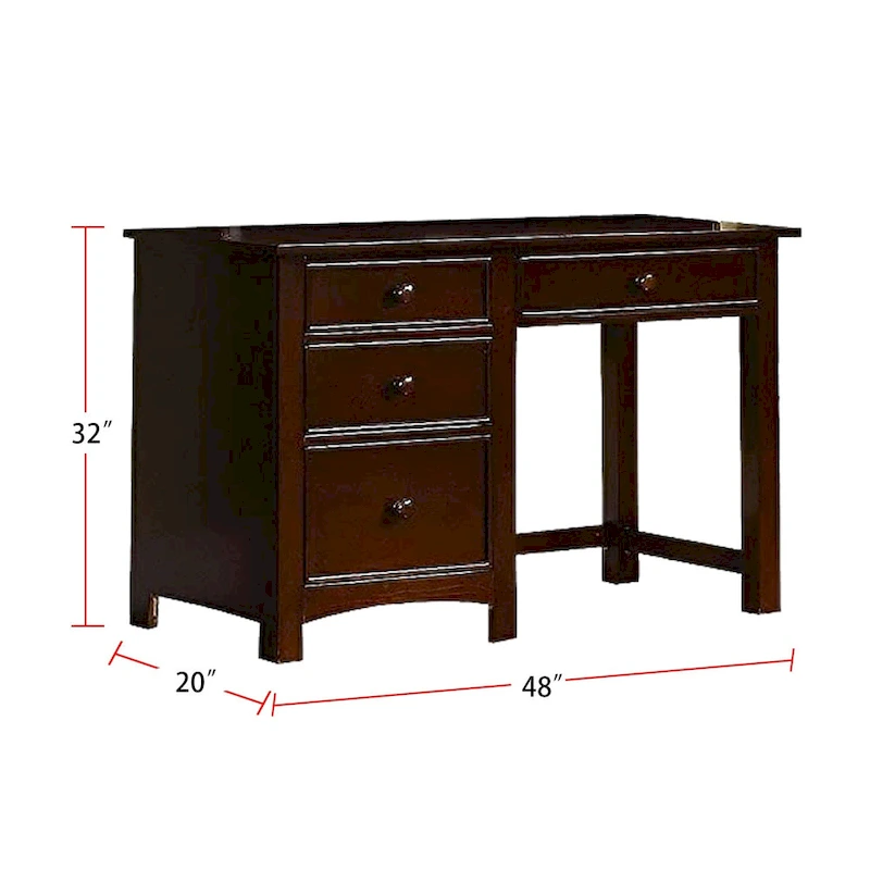 Wooden Desk with Four Drawers