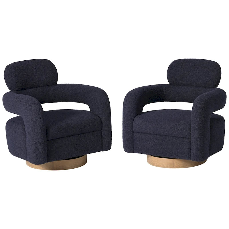 Bayville 29 Wide Sherpa Swivel Chair (Set of 2)