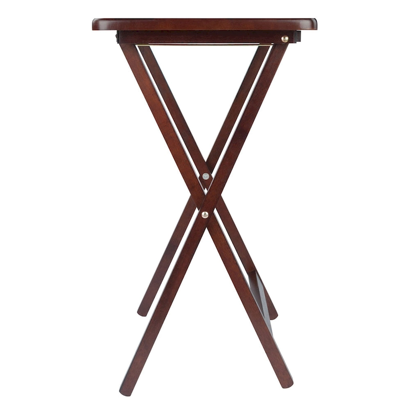 Set of 4 Rich Antique Walnut Folding Single Snack Tables 25.75