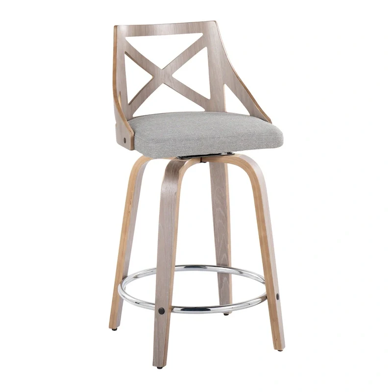 The Gray Barn Charlotte 24 Fixed-Height Counter Stool with Bent Wood Legs (Set of 2)
