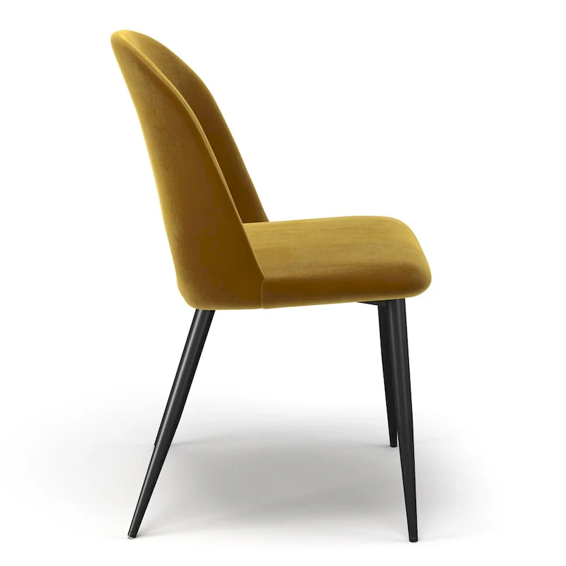 Velvet Side Chair Black Legs (Set of 2)