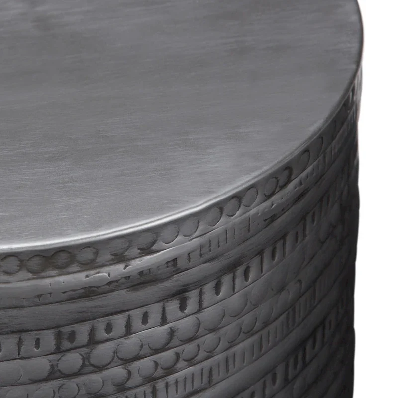 WYNDENHALL Jean 15 Wide Tribal Pattern Metal Accent Table & Assembled - 15w x 15 d x 20 h