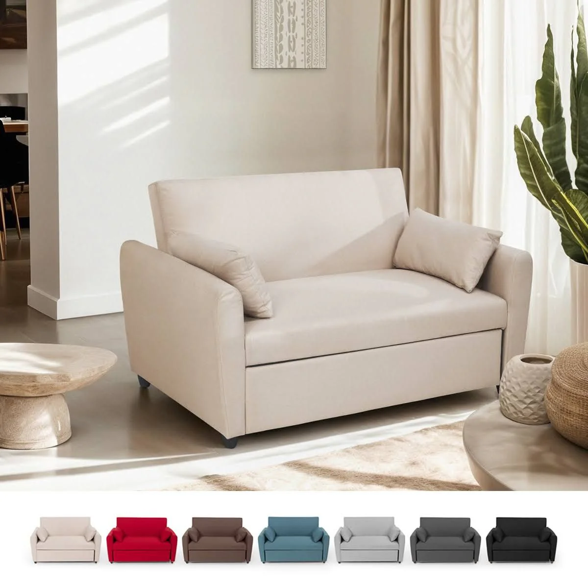 Sofa - Beige/Rouge/Marron/Bleu/Gris/Noir