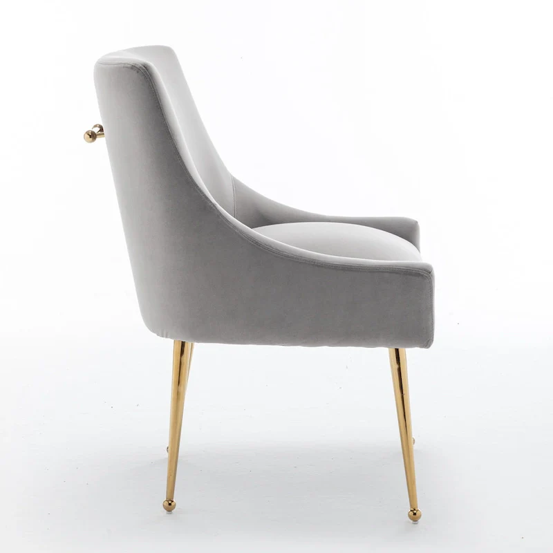 SEYNAR Velvet Upholstered Dining Chair Set of 2, Modern Glam Armless Side Chair