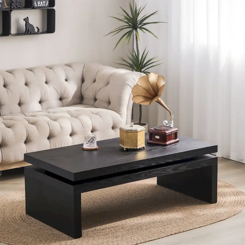 Modern Black Wooden Coffee Table