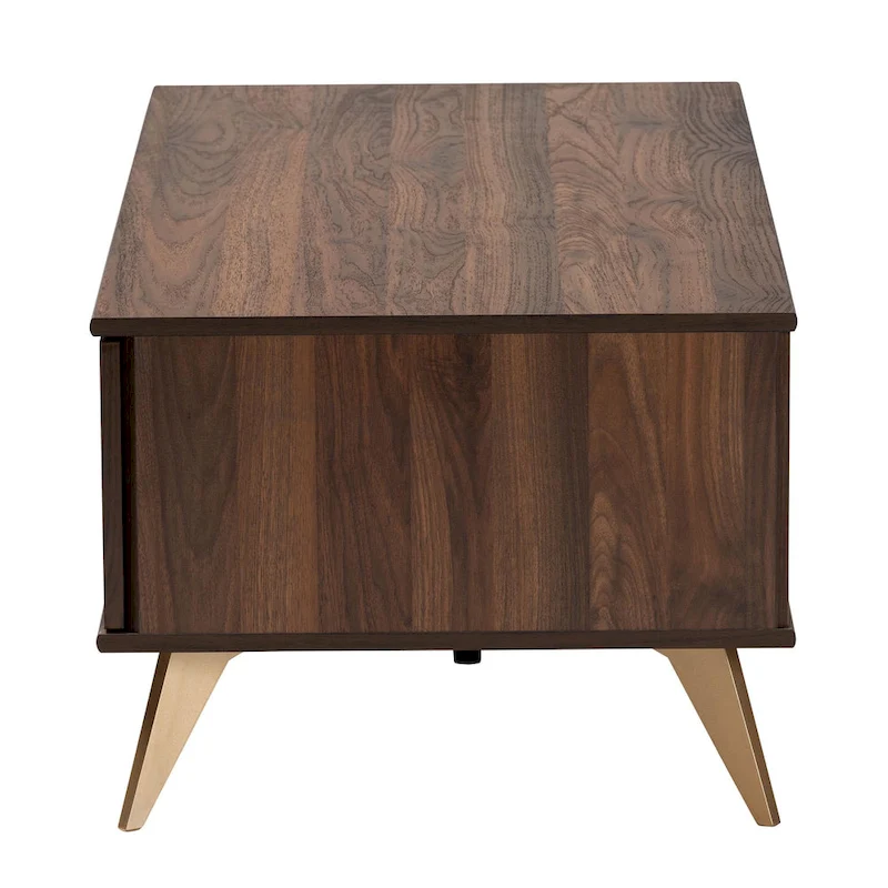 Graceland Mid-Century Modern Transitional Walnut Brown Finished Wood 2-Drawer Coffee Table
