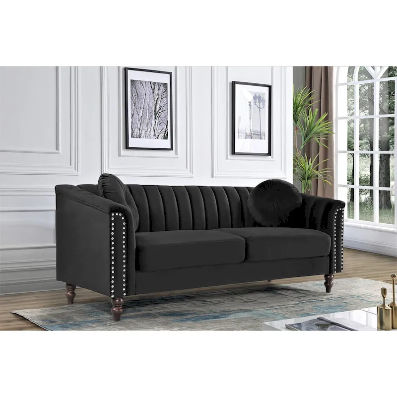 Hills Tufted Back Nailhead 75.2  Sofa