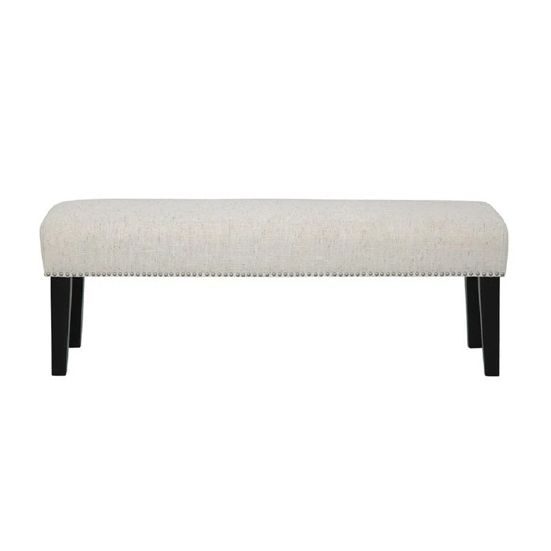 Grafton Home Miley Upholstered Accent Bench w/ Nailhead Trim