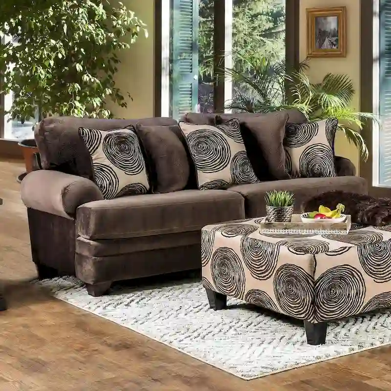 Jeta Transitional Microfiber Padded 2-Piece Living Room Set by Furniture of America