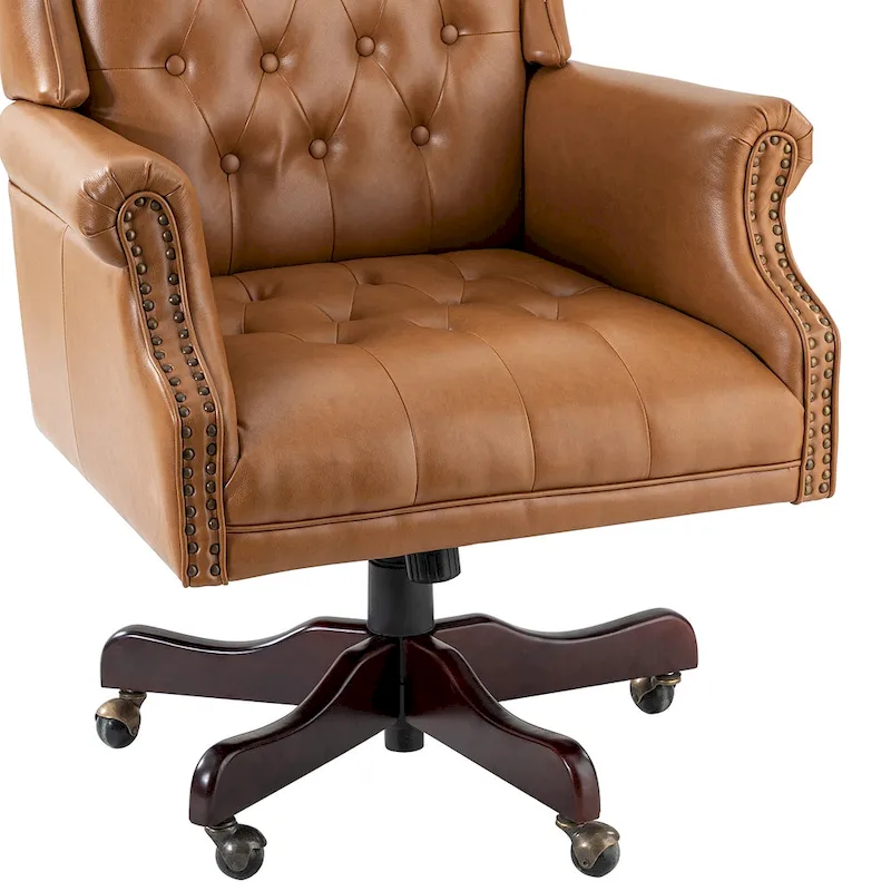 Maximiliano Modern Swivel Executive Chair with Tufted Back by HULALA HOME
