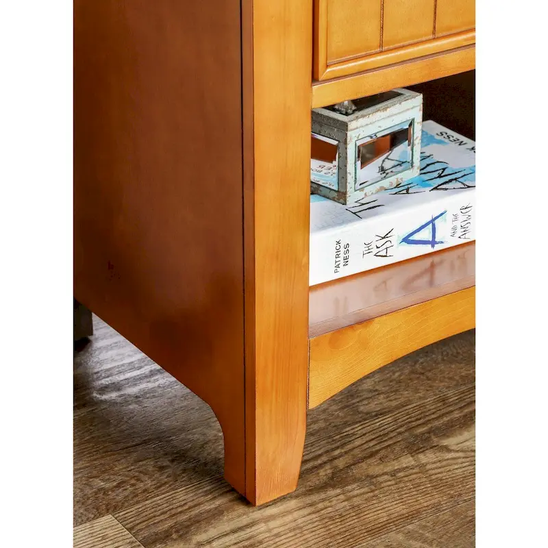 Ettrick Transitional Espresso Wood 1-Drawer Night Stand