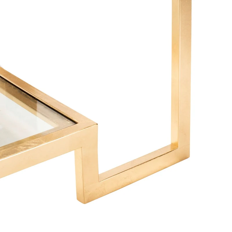 SAFAVIEH Couture Delila Rectangle Gold Leaf Coffee Table - 51.3  W x 27.5  L x 17.8  H - 51Wx28Dx18H