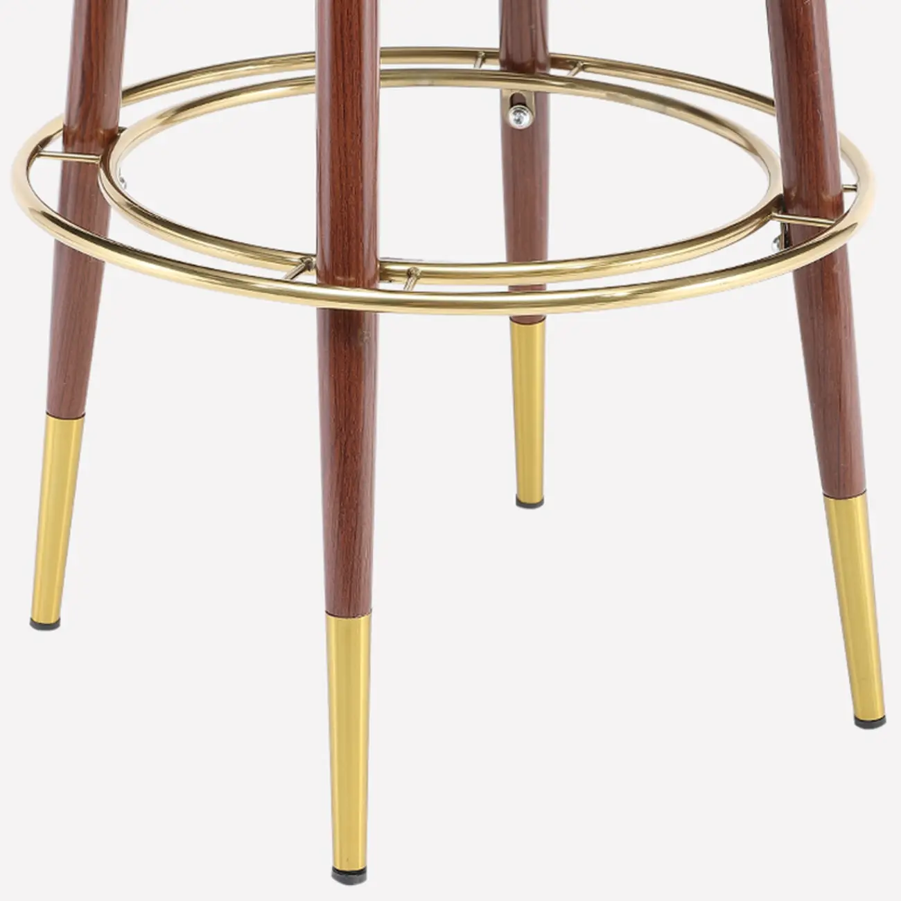 Glam Wood Velvet Upholstered Gold Accent Bar Stool