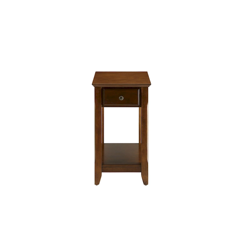 Space Saving Rectangular 23 Wooden Side End Table with Two Storage Shelve and One Drawer for Living Room - 13 L X 22 W x 23 H